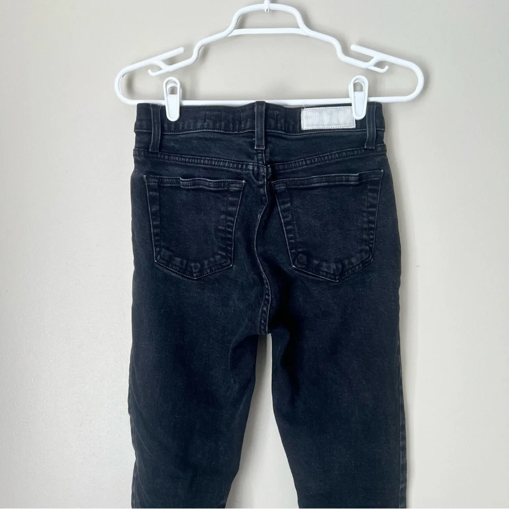 Re/Done Originals Faded Black High Rise Ankle Crop Jeans Size 27 - Picture 7 of 9